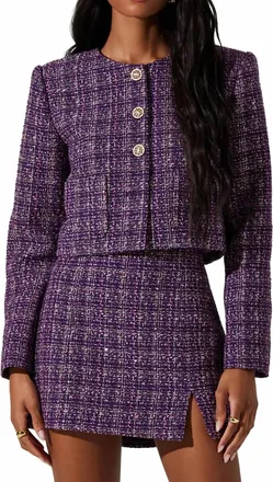 Astr Lyssa Jacket In Purple Black