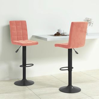 vidaXL Taburetes De Cocina 2 Unidades Terciopelo Rosa Vidaxl