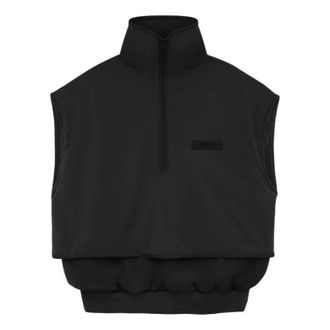 Fear of God SS24 Nylon Fleece Mockneck Vest Jet Black 202SP244294F