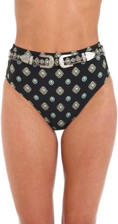 L'agence Vanessa Southwestern Bikini Bottoms in Black at Nordstrom, Size X-Small