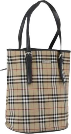 Burberry Pre-owned Tote Bags, female, Beige, Size: ONE SIZE Pre-owned Vintage Nylon Tote Bag