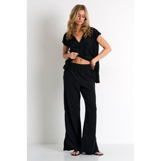 Shan Straight-Leg Silk Pants in Black at Nordstrom, Size 12