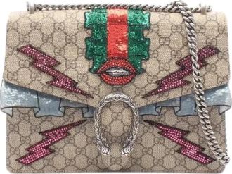 Gucci Pre-owned Dionysus Re-Edition GG Supreme Coated Canvas Schoudertas - Dames - Vintage Schoudertas - Veelkleurig - ONE Size - Su&egrave;de - Vintage