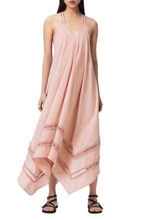 AllSaints Lil Handkerchief Hem Cotton Dress in Blush Pink at Nordstrom, Size 10 Us