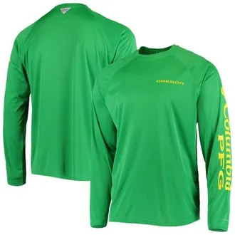 Columbia Mens Columbia Green Oregon Ducks Terminal Tackle Omni-Shade Raglan Long Sleeve T-Shirt at Nordstrom, Size Xx-Large