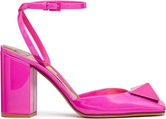 Valentino Garavani 90mm One Stud patent-leather pumps - women - Calf Leather/Metal/Patent Calf Leather/Goat Skin/Calf Leather - 36 - Pink