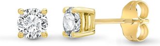 Jewelco London 18ct Gold 0.5ct Diamond Solitaire Stud Earrings - 18E001-050