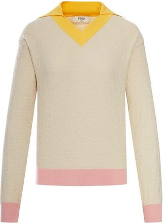 Fendi Color Block Ff Sweater