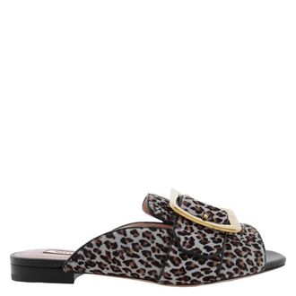 Bally Janaya Calf-Hair Leopard Slide Sandals