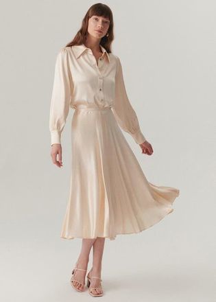 Exquise Kehlani Midi Skirt in Ecru at Nordstrom, Size Large