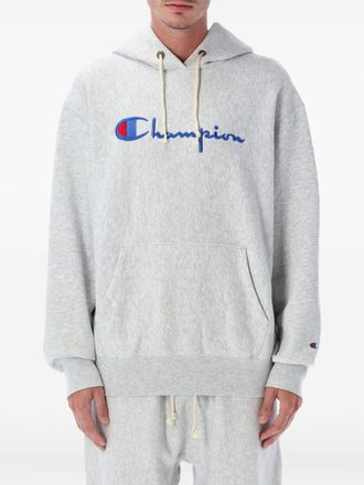 Champion embroidered-logo hoodie - men - Cotton/Polyester - M - Grey