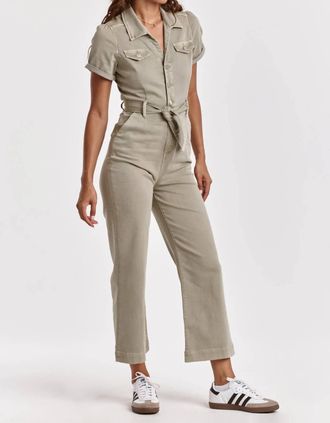Dear John Denim Riveter Color Denim Jumpsuit In Matcha Tea