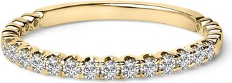 House of Brilliance 14K Yellow Gold 1/4 Cttw Round Diamond Prong Set Wedding Band