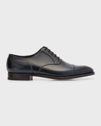 John Lobb Men & apos;s Hartland Cap Toe Brogue Leather Oxfords