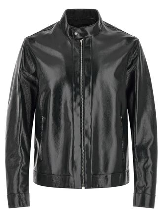 Fendi Blue Lamb Leather Leather Mens Jacket