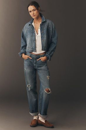 Pilcro Regenerative Cotton Baggy Boyfriend Mid-Rise Relaxed Jeans