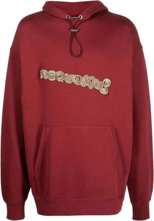 Jacquemus Le Hoodie Spirale - Heren - Hoodies - Rood - L - Katoen - Hoodies & sweatvesten