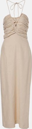 Faithfull The Brand Tortugas halterneck linen midi dress