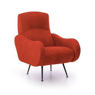 Dmora Butaca Lasnigo, Con Brazos, Soporta 90 Kg Made In Italy, Estructura De Madera, 70x100x98h Cm Naranja