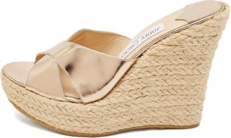 Jimmy Choo London Sandali in pelle con zeppa - Toni neutri