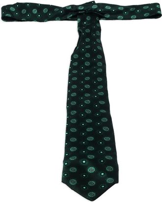 Brioni Stropdas met bloemenprint - Groen