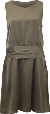 Theory Drop Waist Sheath Dress in Grey Silk