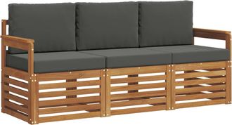 vidaXL Juegos De Sof&aacute;s 3 Uds. Natural Y Antracita Vidaxl