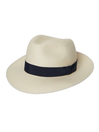 Oliver Brown Panama Hat Semi Down Brim - Navy Band