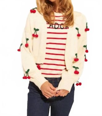 John & Jenn Ezra Cardigan In Cherry Pop