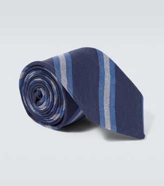 Canali Striped wool and silk tie