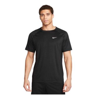 Nike Heren Dri-FIT Fitness T-shirt met korte mouwen (Zwart, Wit)