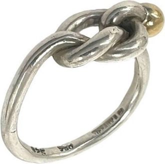 Tiffany & Co. Gold Silver Yellow Gold (18K) Silver 925 Band Ring (Pre-Owned)