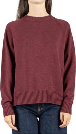 Max Mara Gebreide Trui - Dames - Ronde hals truien - Oranje - S - Wol - Truien & Vesten