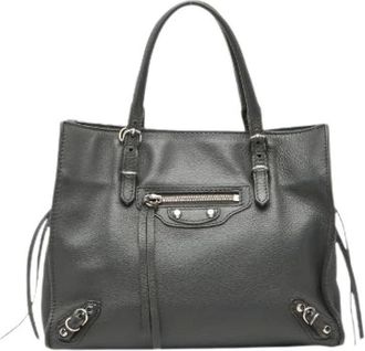Balenciaga Pre-owned Handbags, female, Gray, Size: ONE SIZE Pre-owned Paper Mini Leather Handbag
