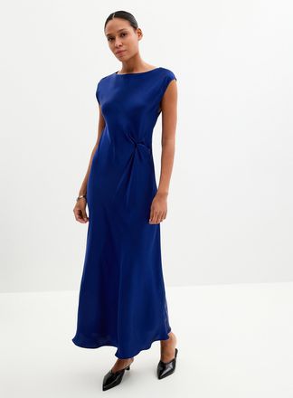 Contemporaine Womens Twisted waist satiny dress