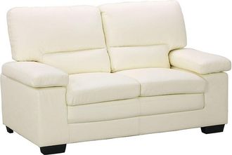 Vente-Unique Sof&aacute; de 2 plazas de piel de b&uacute;falo marfil MIMAS II