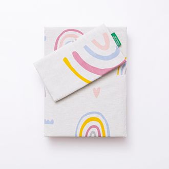 Benetton Juego De 3 Pzs De Cama (funda N&oacute;rdica + Funda De Almohada + S&aacute;bana Bajera) Rainbow Kids Be