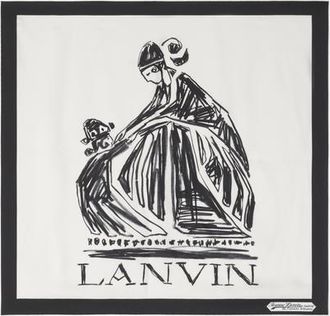 Lanvin Mother & Daughter Printed Silk Scarf in White/black at Nordstrom