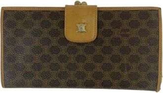 Celine Pre-owned Macadam Triomphe PVC Lange Portemonnee - Dames - Vintage Accessoires - Bruin - ONE Size - Leer - Vintage