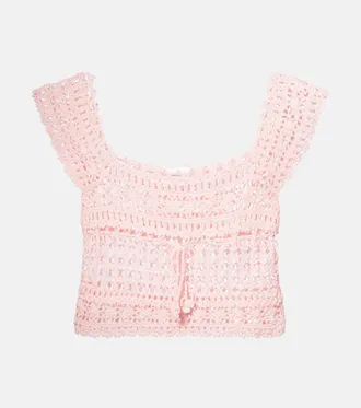 Anna Kosturova Deauville crochet cotton crop top