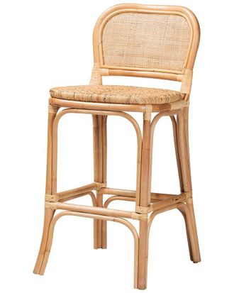Baxton Studio Adrena Modern Rattan Bar Stool