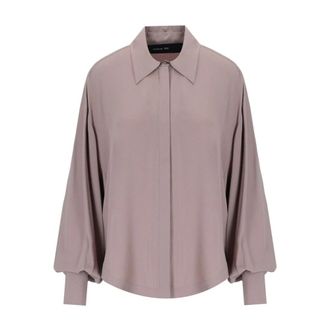 Federica Tosi Shirts, female, Pink, M, Mauve Oversize Crêpe Shirt