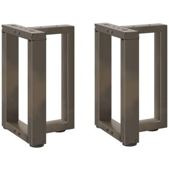 vidaXL Vidaxl - Patas Para Mesa De Centro En Forma De T (2 Unidades), Color Negro, 28 X 25 X (42-43) Cm, Acero
