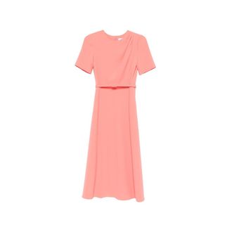 Carolina Herrera Draped Belted Midi Dress