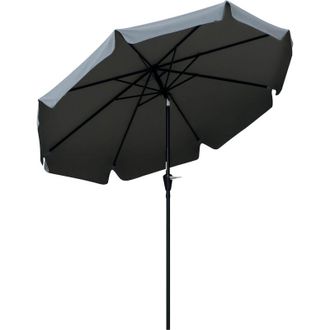 OUTSUNNY Sombrilla Terraza Exterior &Oslash;266 Cm Sombrilla De Jard&iacute;n Con &Aacute;ngulo Ajustable Protecci&oacute;n Uv50+ Poste De Aluminio Y Manivela Gris Oscuro - Outsunny