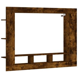 Berkfield Home TV Cabinet Smoked Oak 152x22x113 cm Engineered Wood in Brown | Size: 152 x 22 x 113 cm