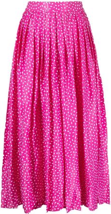 Off-white printed pleated trousers - women - Viscose - 40 - Pink