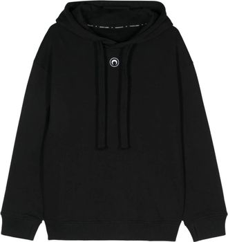 Marine Serre Sweaters Black - Heren - Hoodies - Zwart - S - Katoen - Hoodies & sweatvesten