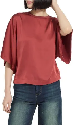 Lyss&eacute; Ginger Mixed Media Dolman Tee in Copper Blush at Nordstrom, Size X-Large