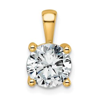 Diamond2Deal 14k Gold 2 Ct Round Lab Grown Diamond Solitaire Pendant